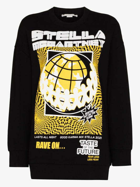 Rave Print Cotton Sweatshirt