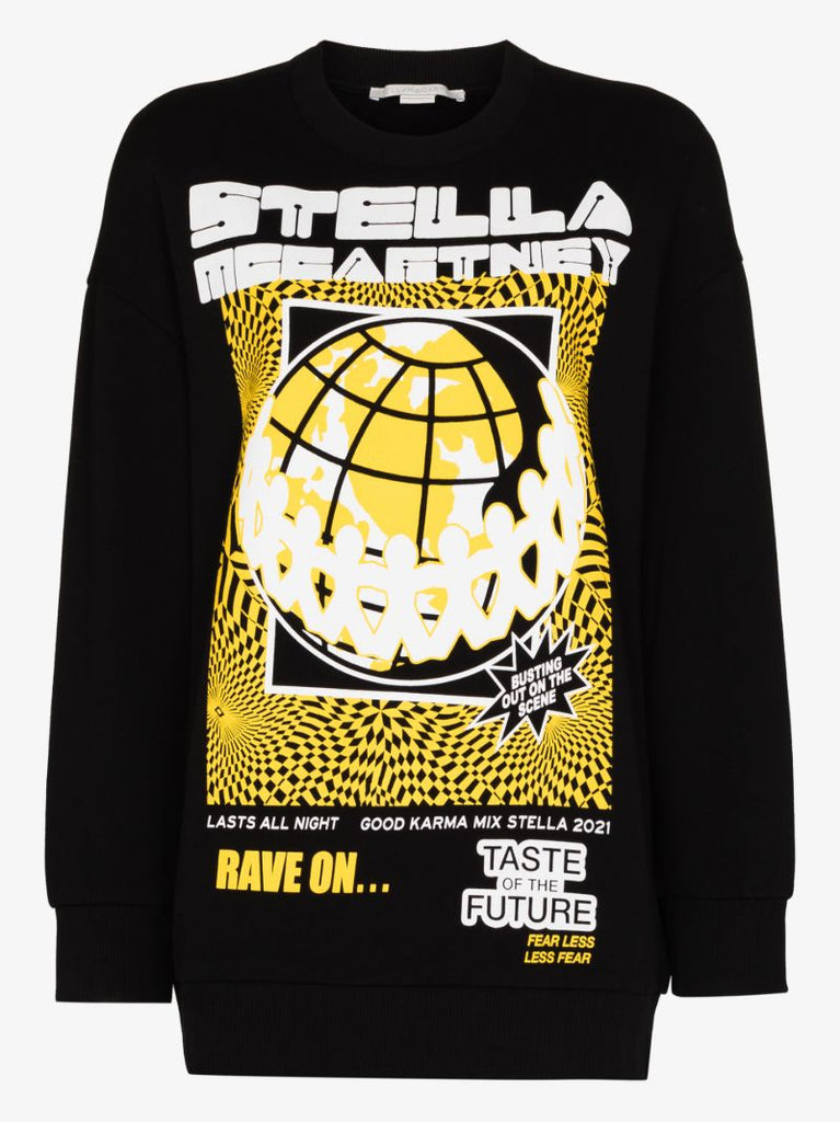 Rave Print Cotton Sweatshirt