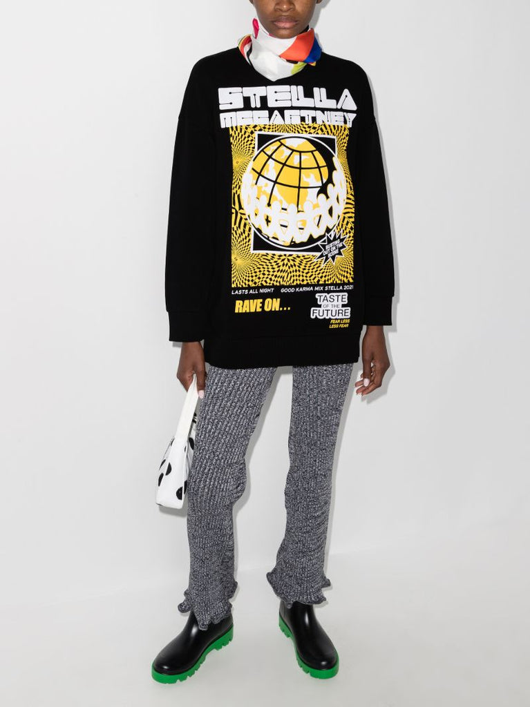 Rave Print Cotton Sweatshirt