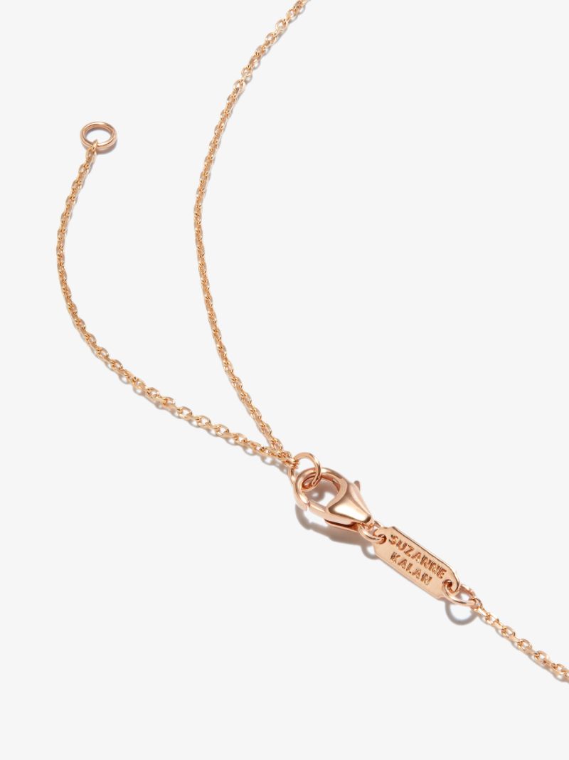 18kt Rose Gold Frenzy Sapphire Dog Tag Necklace