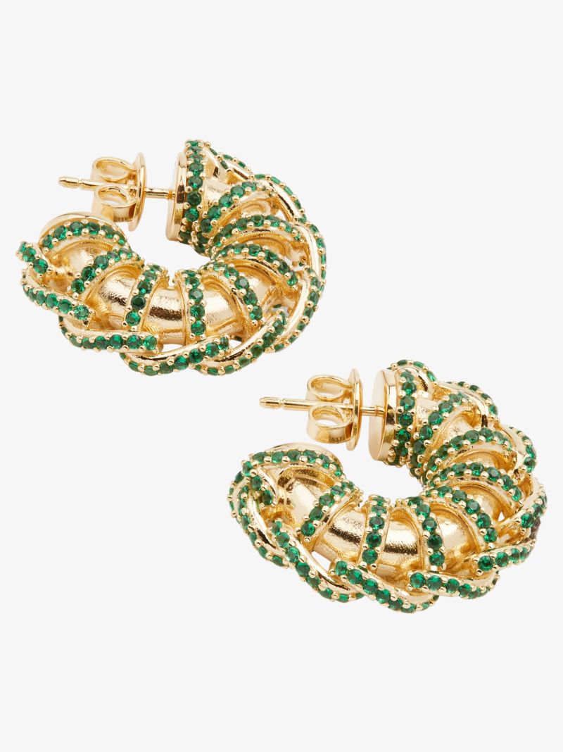 Gold-plated Disc Hoop Earrings
