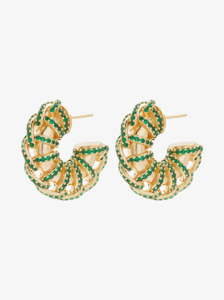 Gold-plated Disc Hoop Earrings