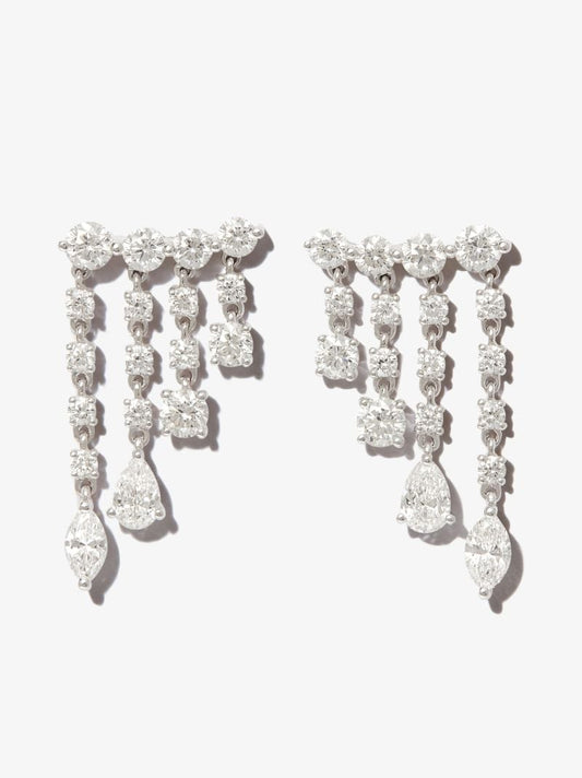 18k White Gold Small Raindrop Diamond Earrings