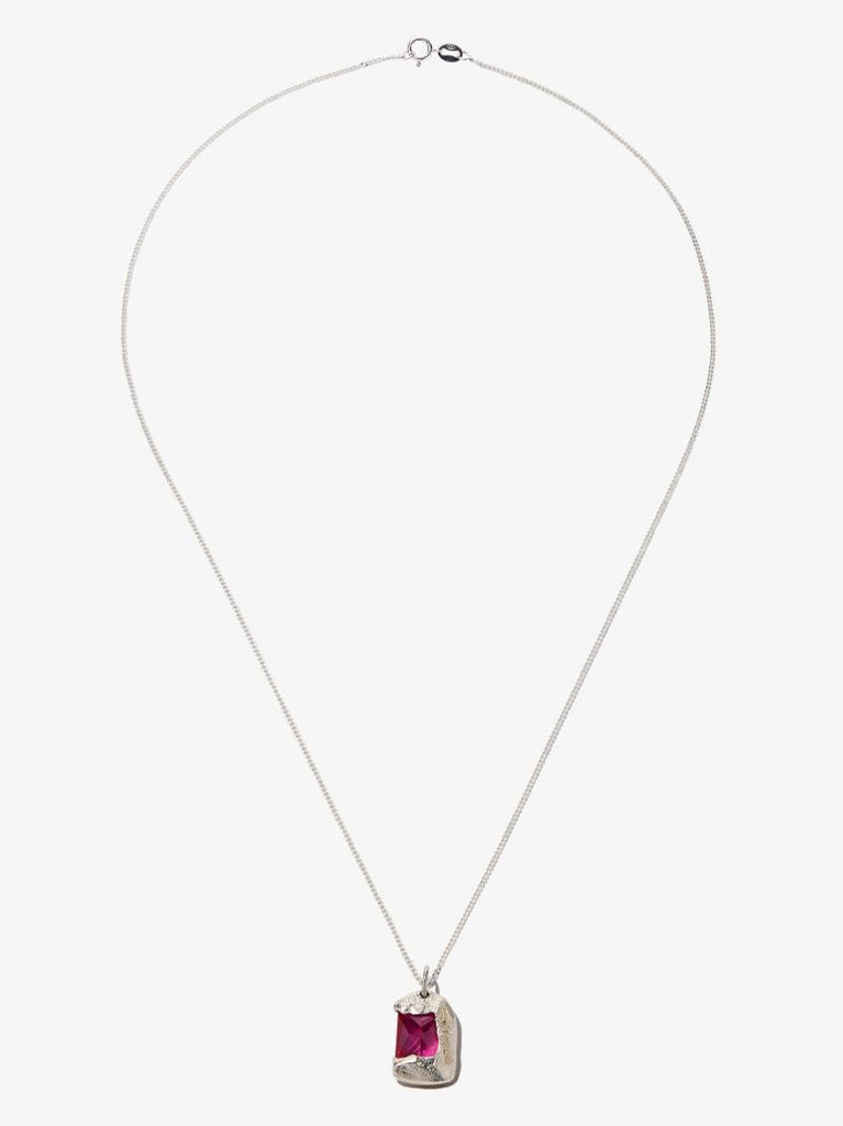 Sterling Silver the Rose Sapphire Necklace