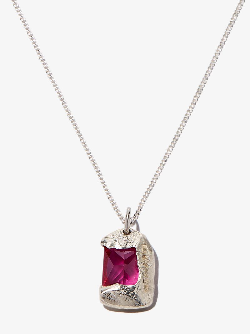 Sterling Silver the Rose Sapphire Necklace