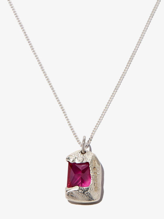 Sterling Silver the Rose Sapphire Necklace