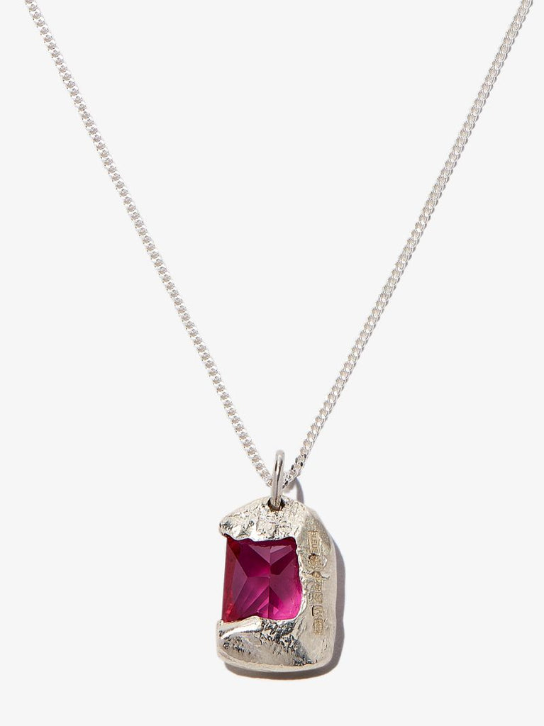 Sterling Silver the Rose Sapphire Necklace
