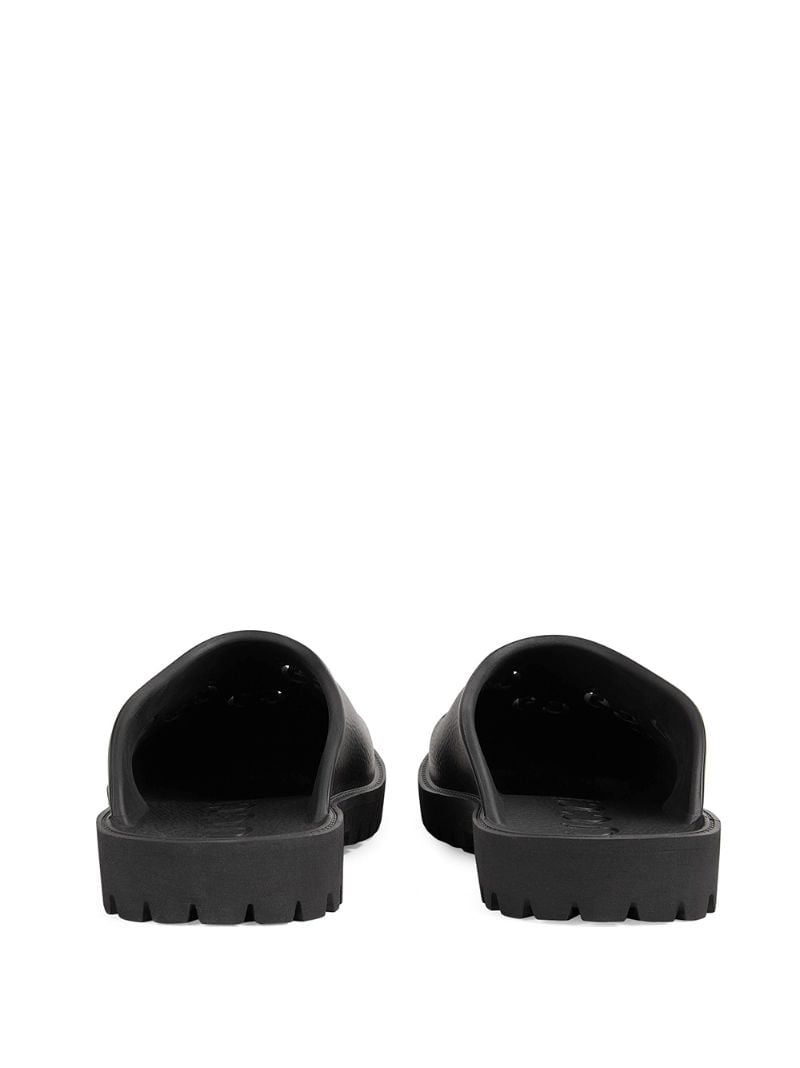 Black Perforated G Rubber Clogs