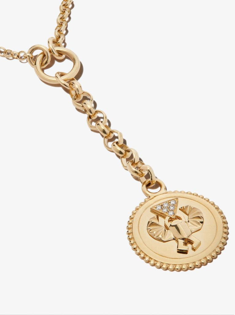 14k Yellow Gold Protection Diamond Bracelet