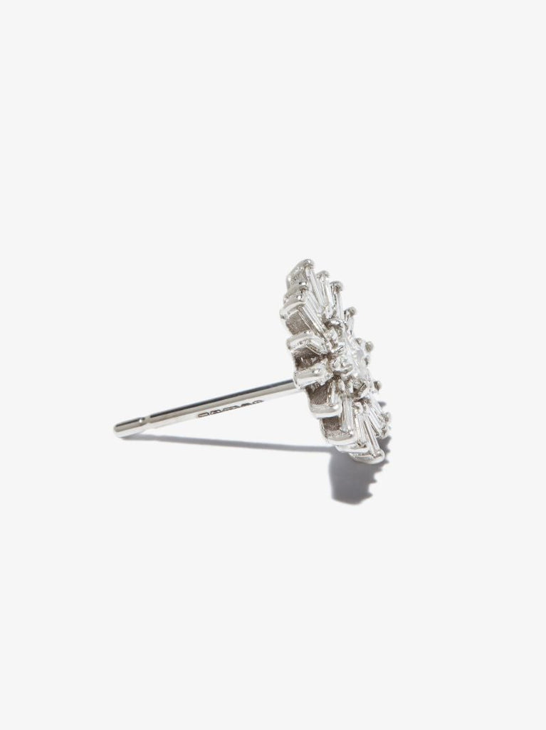 18k White Gold Bold Spark Diamond Stud Earrings