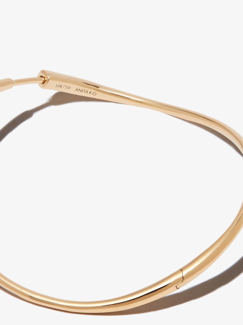 18k Yellow Gold Twisted Hoop Earrings