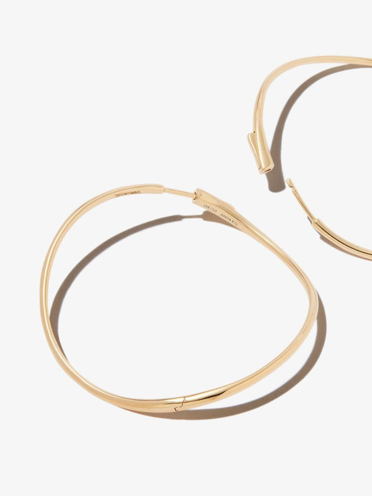 18k Yellow Gold Twisted Hoop Earrings