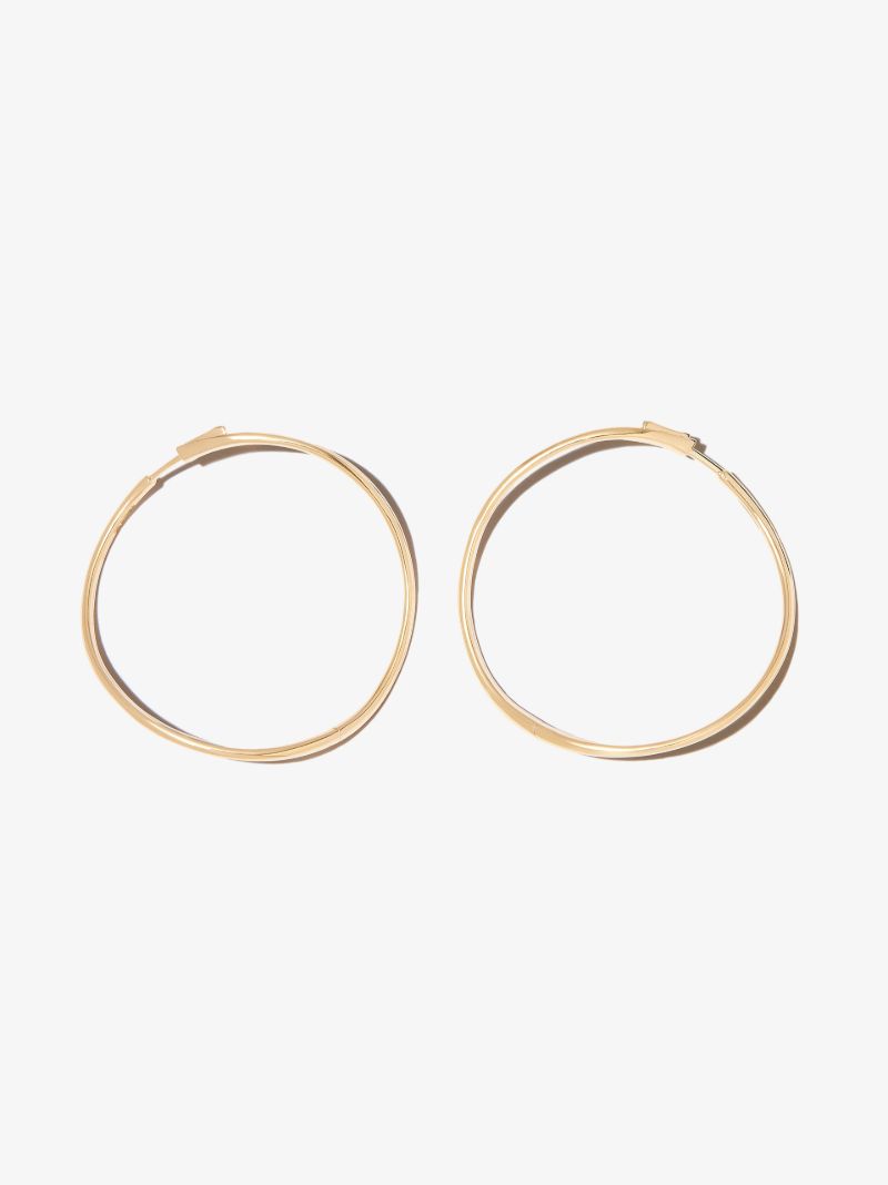 18k Yellow Gold Twisted Hoop Earrings