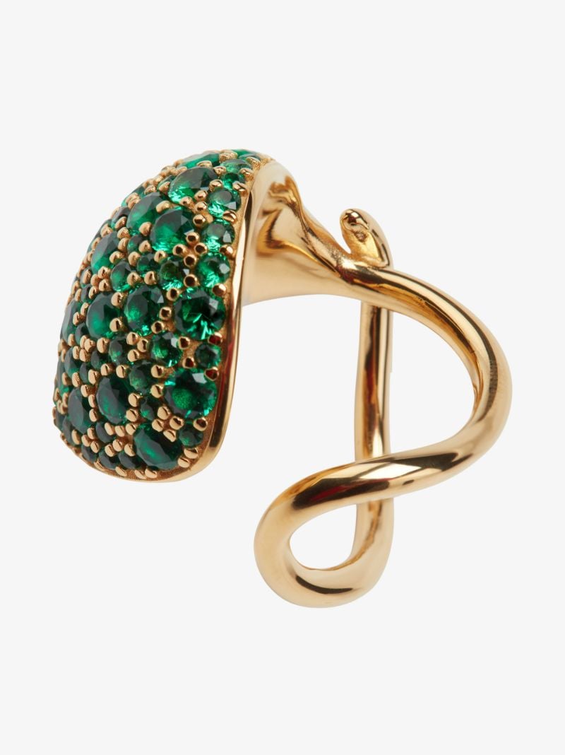 Gold-plated Raise Crystal Ring