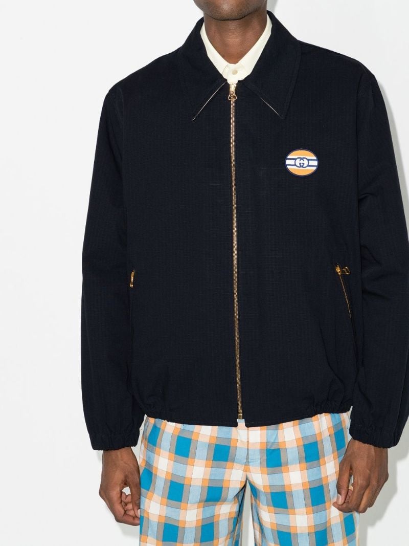 Blue Logo Patch Blouson Jacket