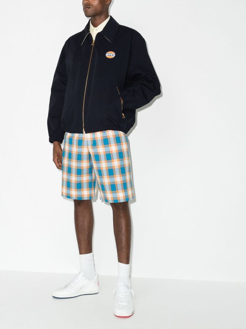 Blue Logo Patch Blouson Jacket
