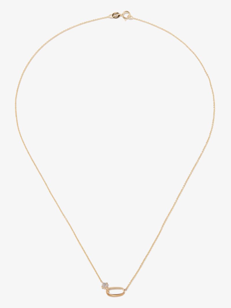 18k Yellow Gold Link Diamond Necklace