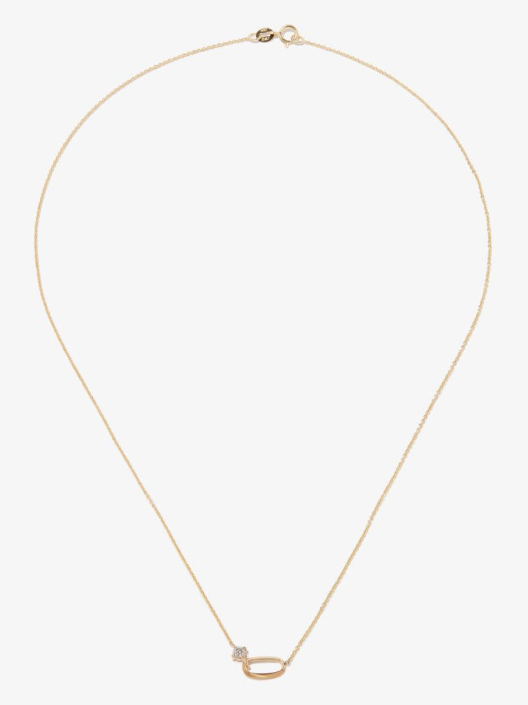 18k Yellow Gold Link Diamond Necklace