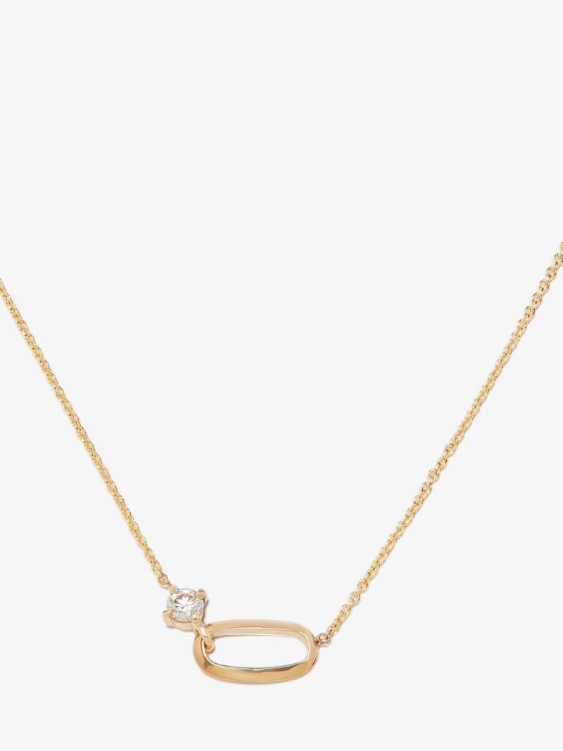 18k Yellow Gold Link Diamond Necklace