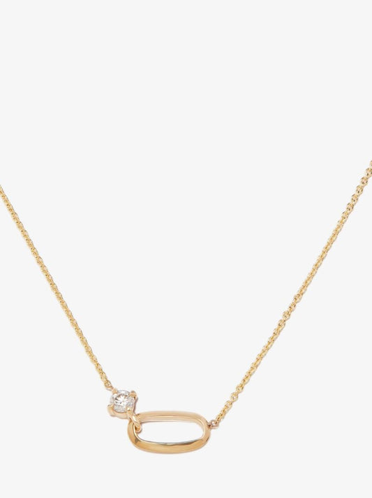 18k Yellow Gold Link Diamond Necklace