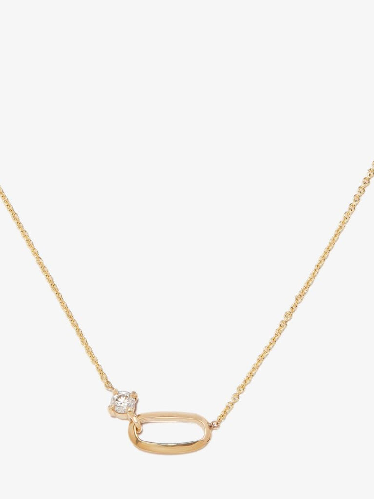 18k Yellow Gold Link Diamond Necklace