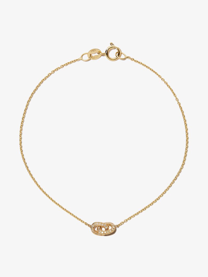 18k Yellow Gold Xs Knife Edge Diamond Bracelet