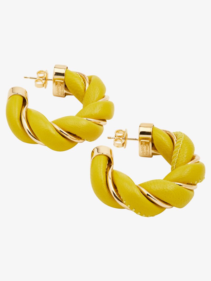 Gold-plated Twist Hoop Earrings