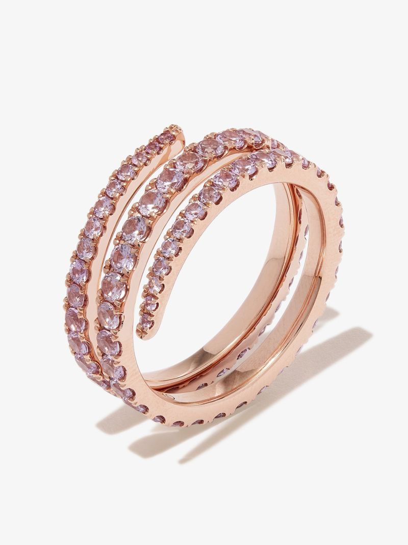 18k Rose Gold Coiled Sapphire Ring