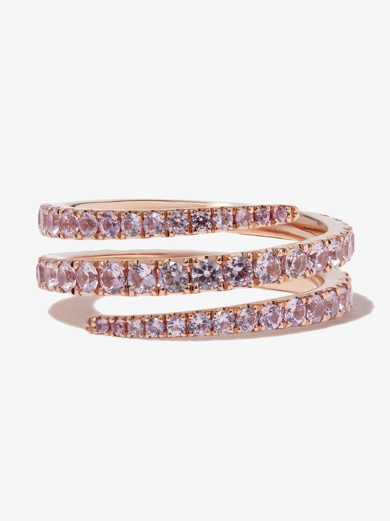 18k Rose Gold Coiled Sapphire Ring