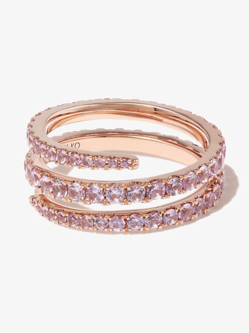 18k Rose Gold Coiled Sapphire Ring