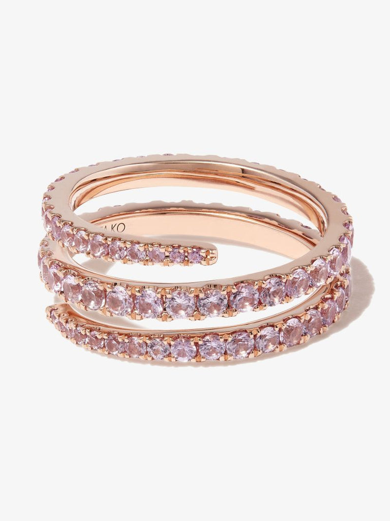 18k Rose Gold Coiled Sapphire Ring