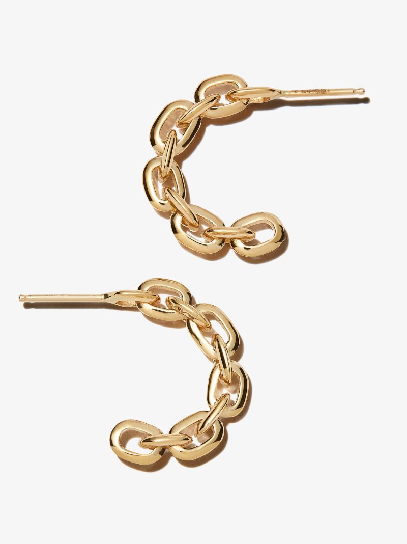 18k Yellow Gold Knife Edge Small Hoop Earrings