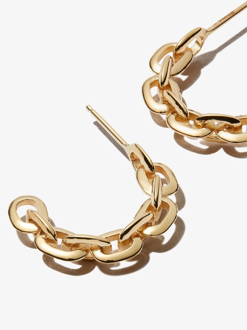 18k Yellow Gold Knife Edge Small Hoop Earrings