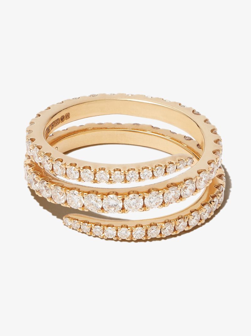 18k Yellow Gold Coiled Diamond Ring
