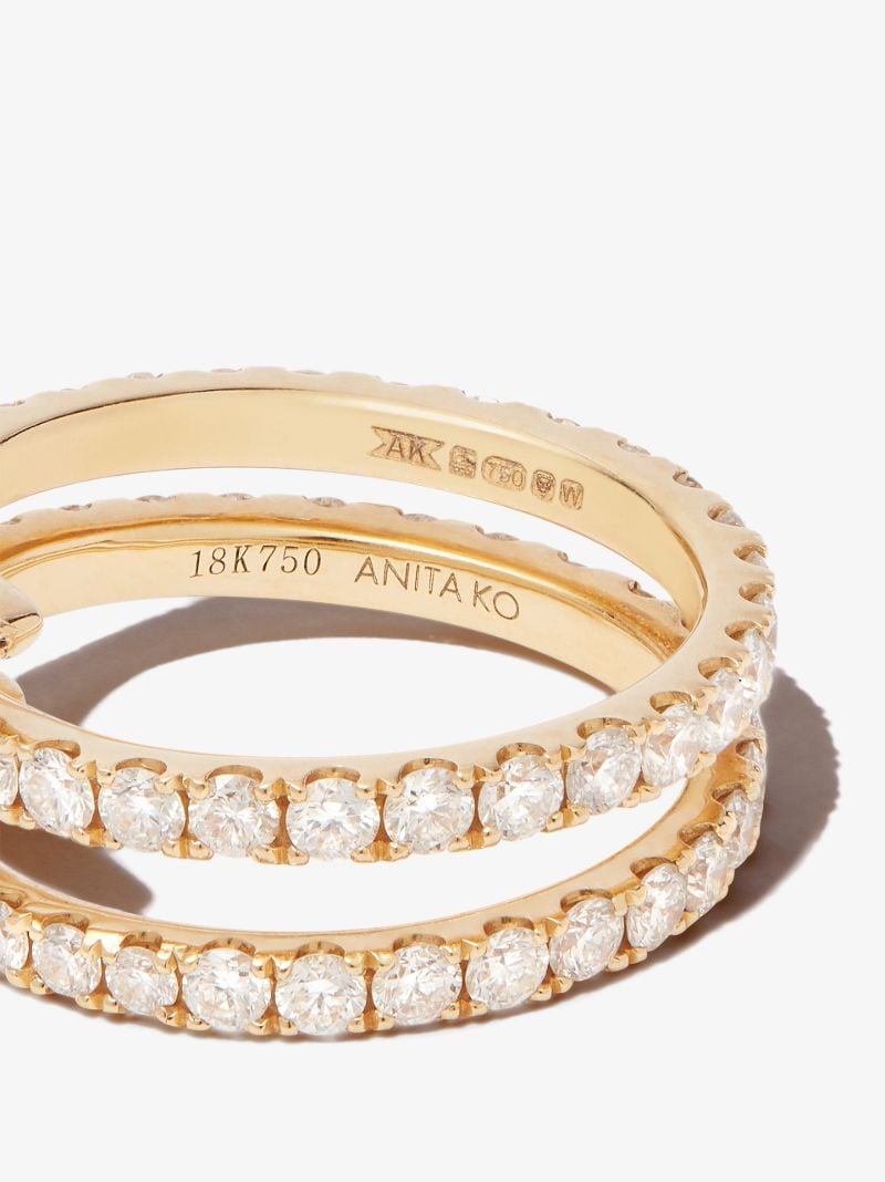 18k Yellow Gold Coiled Diamond Ring