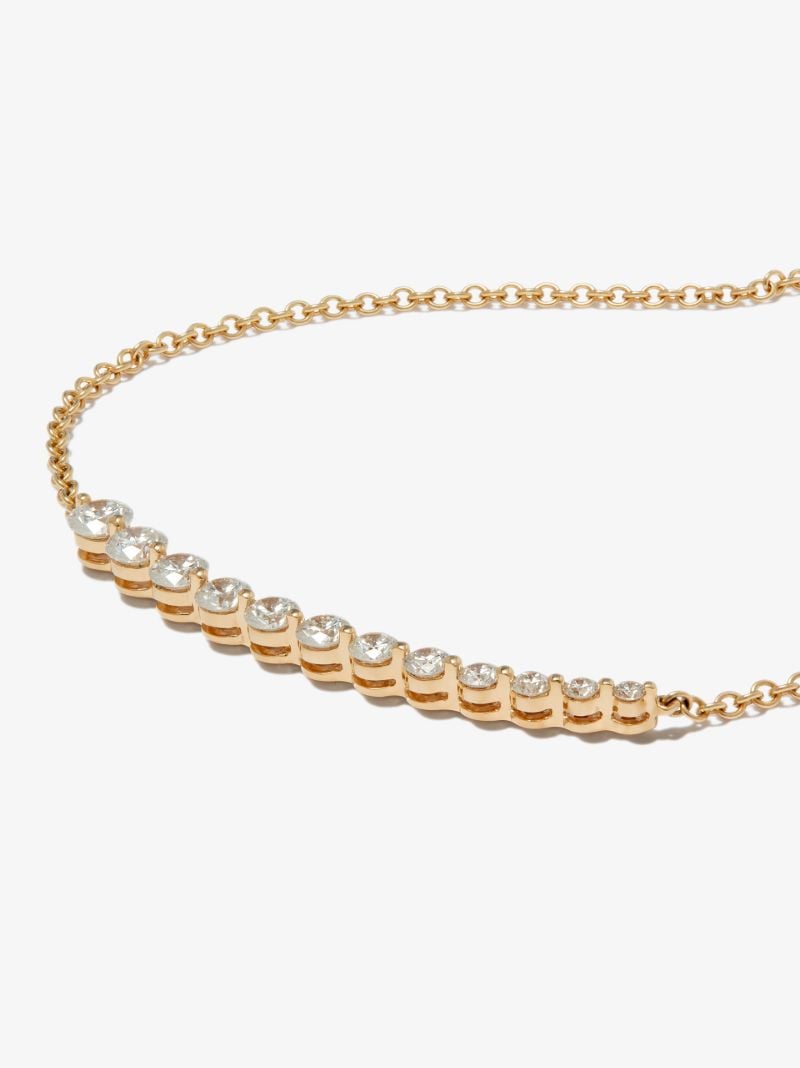 18k Yellow Gold Graduated Diamond Necklace