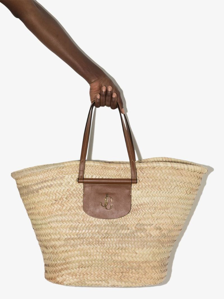 Neutral Macy Raffia Tote Bag