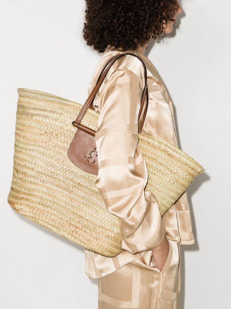 Neutral Macy Raffia Tote Bag
