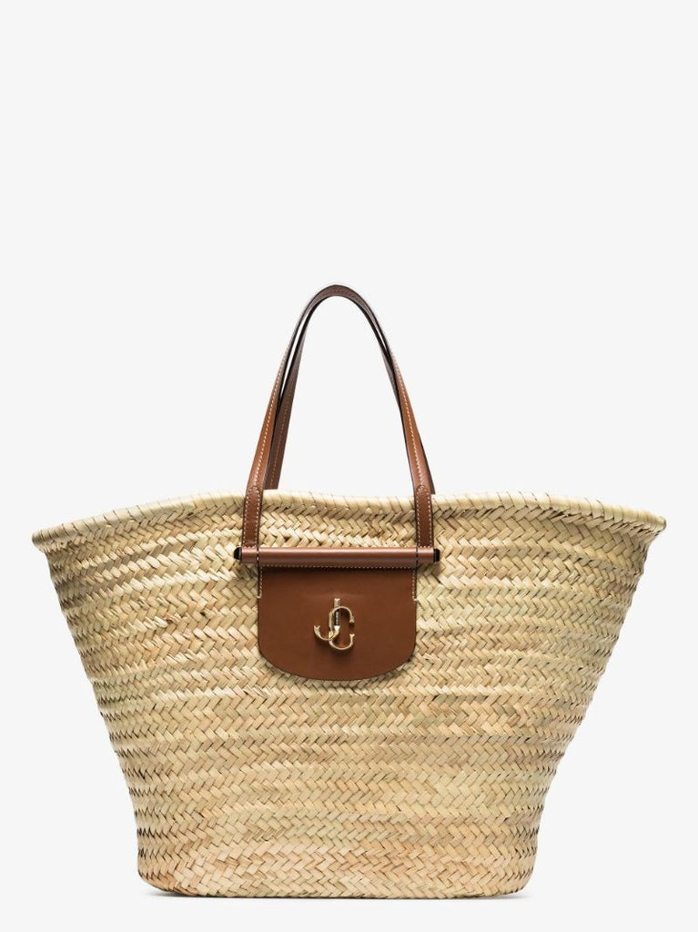 Neutral Macy Raffia Tote Bag