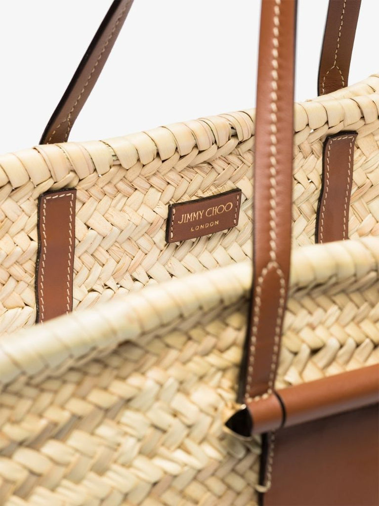 Neutral Macy Raffia Tote Bag