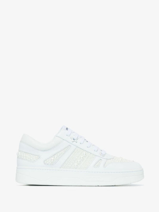 White Hawaii/f Embellished Leather Sneakers