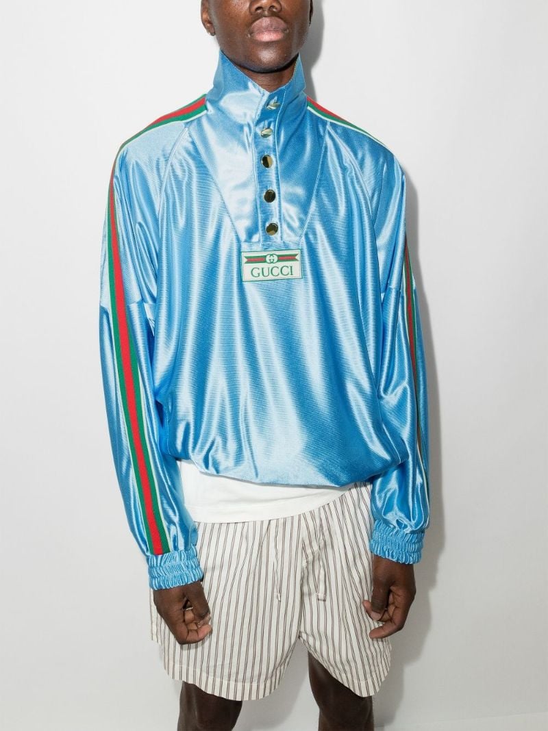 Blue Web Stripe Sweatshirt