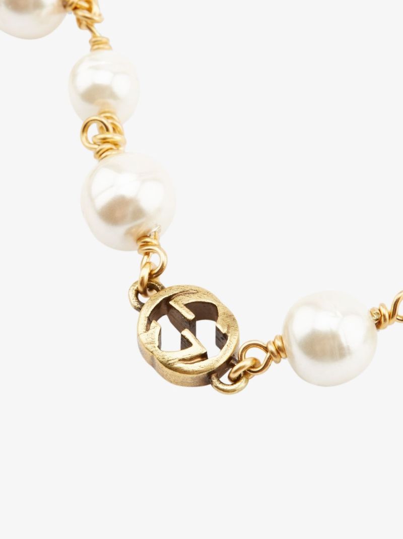 Gold-tone Pearl Logo Bracelet