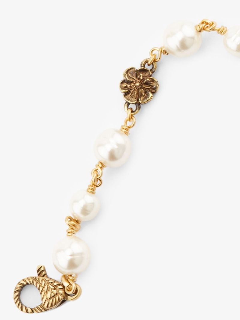 Gold-tone Pearl Logo Bracelet