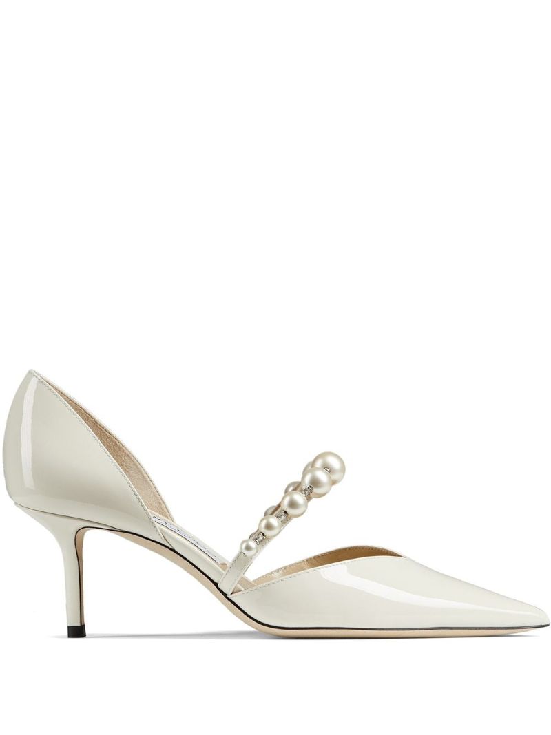 White 65mm Aurelie Pumps