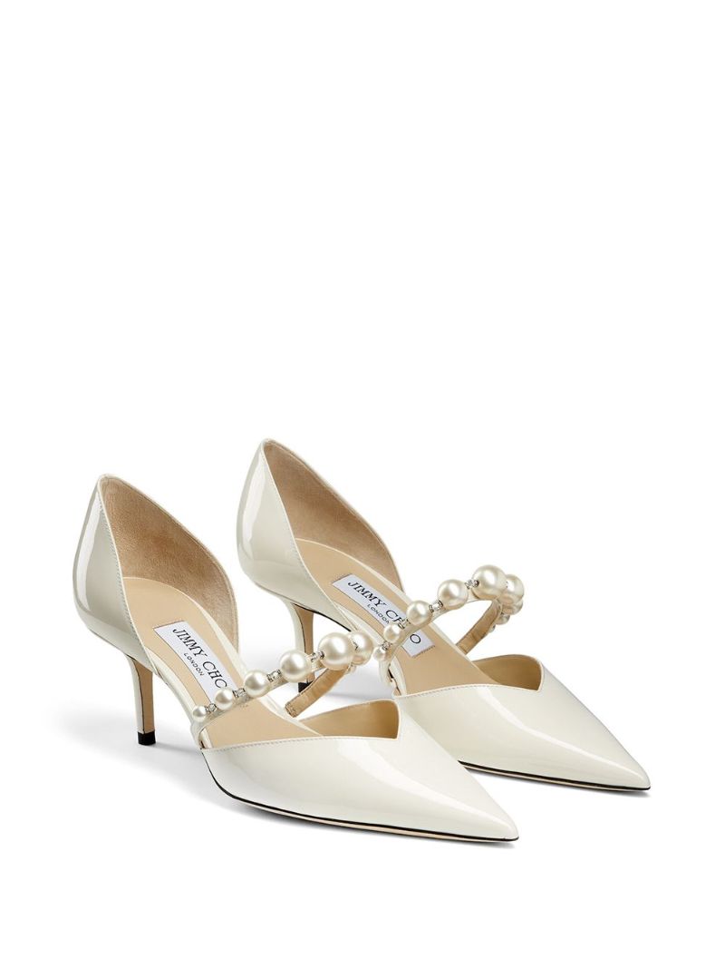 White 65mm Aurelie Pumps