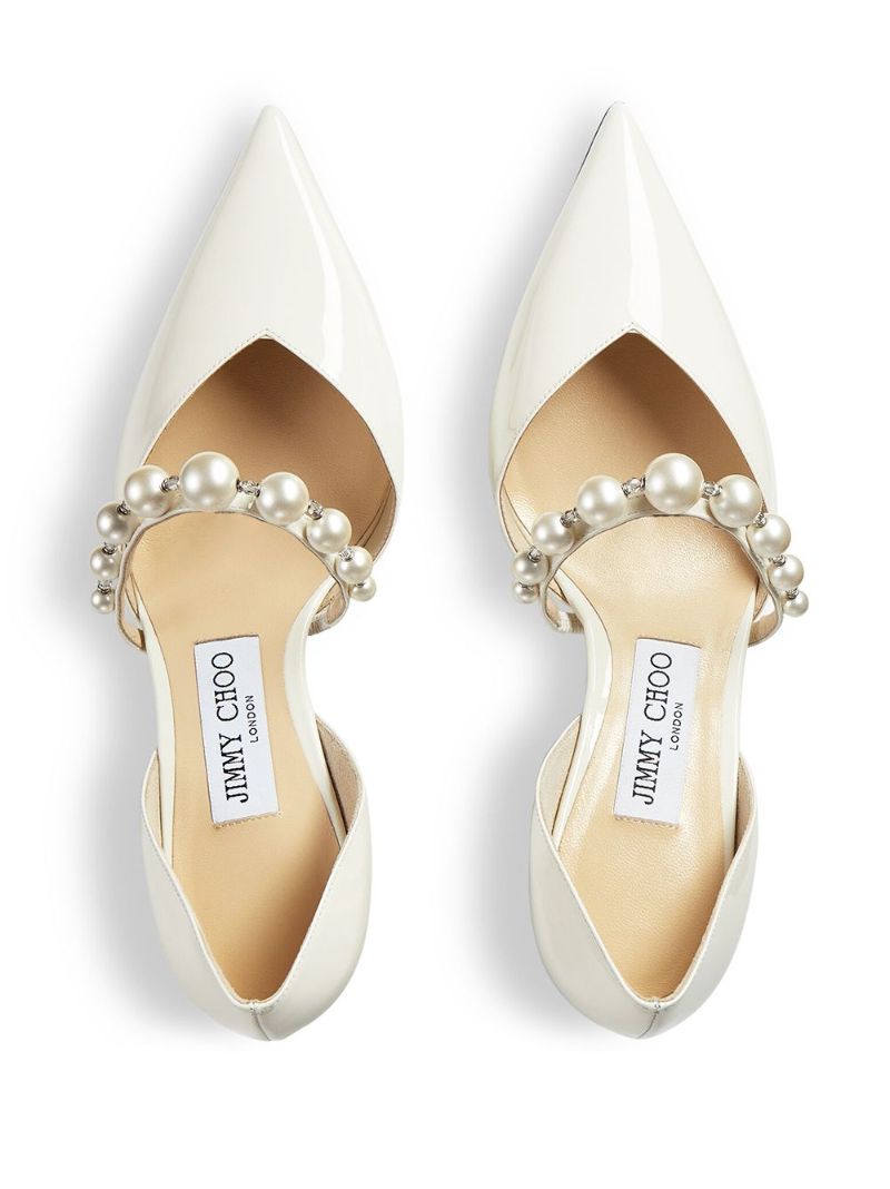 White 65mm Aurelie Pumps