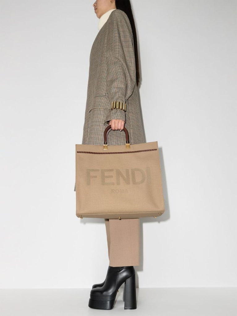 Neutral Sunshine Large Canvas Tote Bag