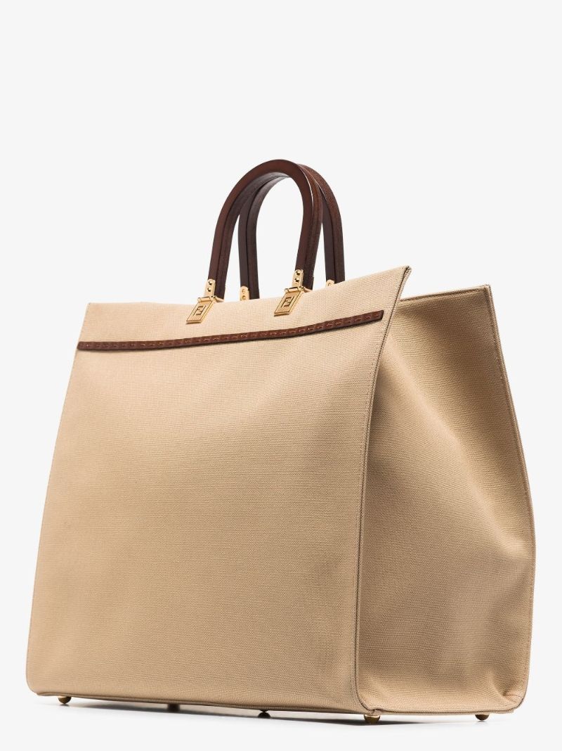 Neutral Sunshine Large Canvas Tote Bag