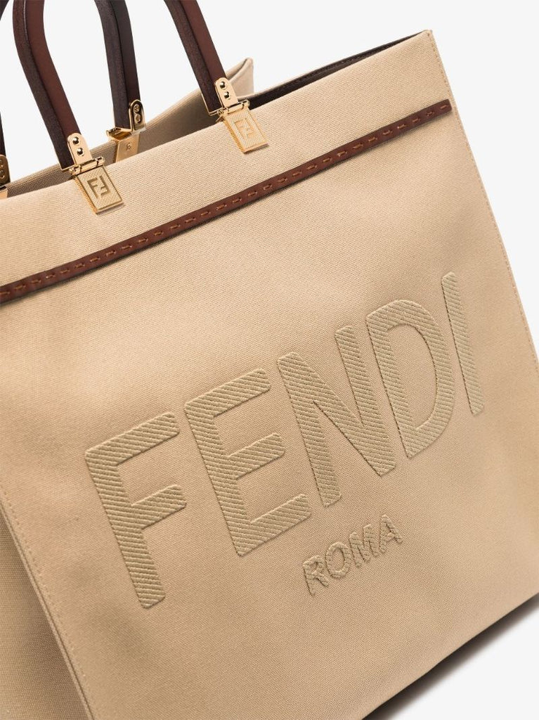 Neutral Sunshine Large Canvas Tote Bag